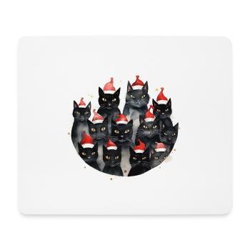 Aquarell Weihnachtskatzen - Mousepad (Querformat) - Weiß - Vorne