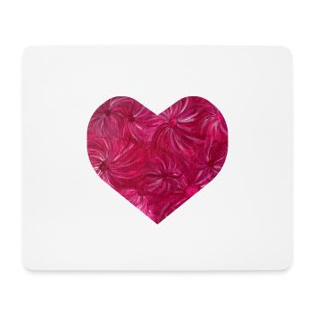 Herzmotiv - handgemalt von Martina Eßer - Mousepad (Querformat) - Weiß - Vorne