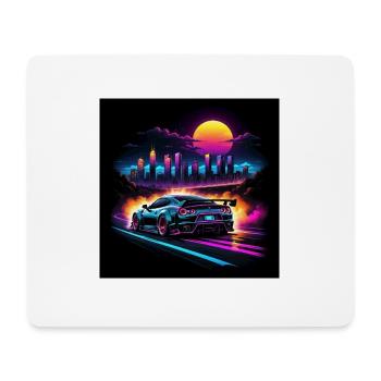 JDM Sportcar Tuning City Neon Light - Mouse Pad (horizontal) - white - Front
