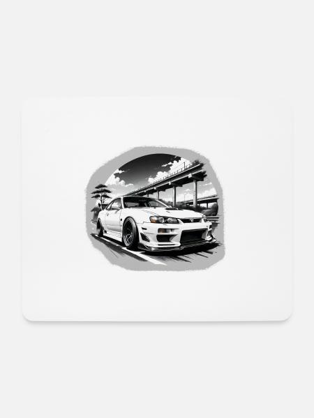JDM Sportcar Tuning Driftcar Car Gift PS - Mouse Pad (horizontal) - white