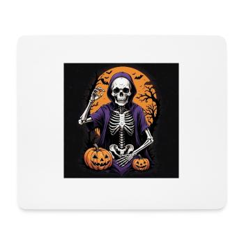 Skelett Kürbis Halloween Friedhof Mond Kostüm - Mousepad (Querformat) - Weiß - Vorne