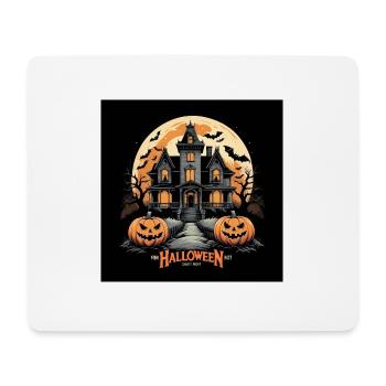 Ghost Castle Halloween Pumpkin Bat - Mouse Pad (horizontal) - white - Front