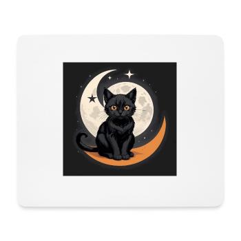 Cat Moon Halloween Cadeau Cat Love - Tapis de souris (format paysage) - blanc - Devant