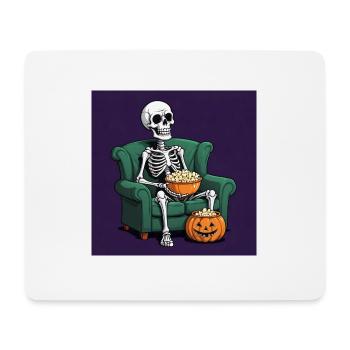 Skelett Coach Popcorn Halloween Geschenk Lustig - Mousepad (Querformat) - Weiß - Vorne