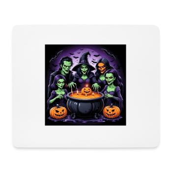 Sorcières Soirée Halloween Citrouille Chaudron Cadeau - Tapis de souris (format paysage) - blanc - Devant