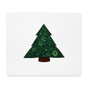 Sapin de Noël Mandala - Tapis de souris (format paysage) - blanc - Devant