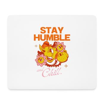Stay Humble and Chill – Retro Cartoon Design - Mouse Pad (horizontal) - white - Front