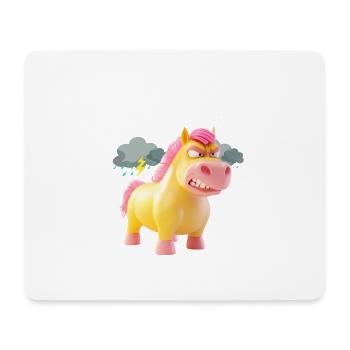 Not Fast, Just Furious – Angry Unicorn - Mouse Pad (horizontal) - white - Front