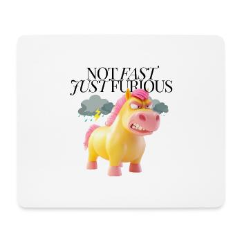 Grumpy Unicorn – Angry Cartoon Unicorn - Mouse Pad (horizontal) - white - Front