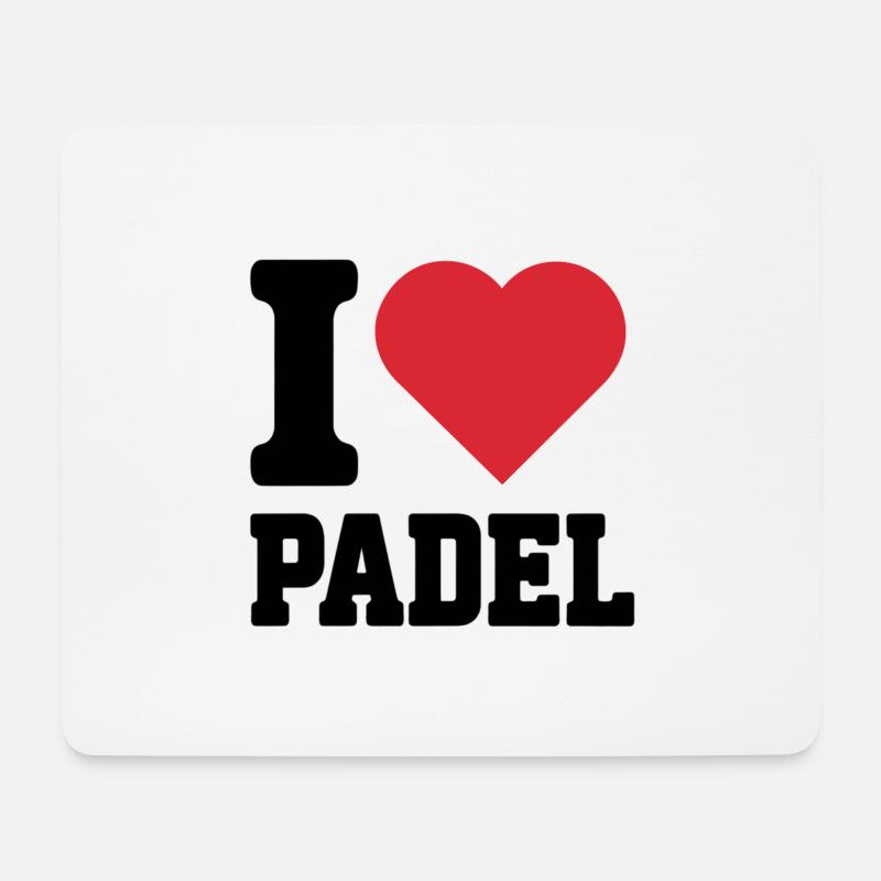 J’adore le padel - Tapis de souris (format paysage) - blanc