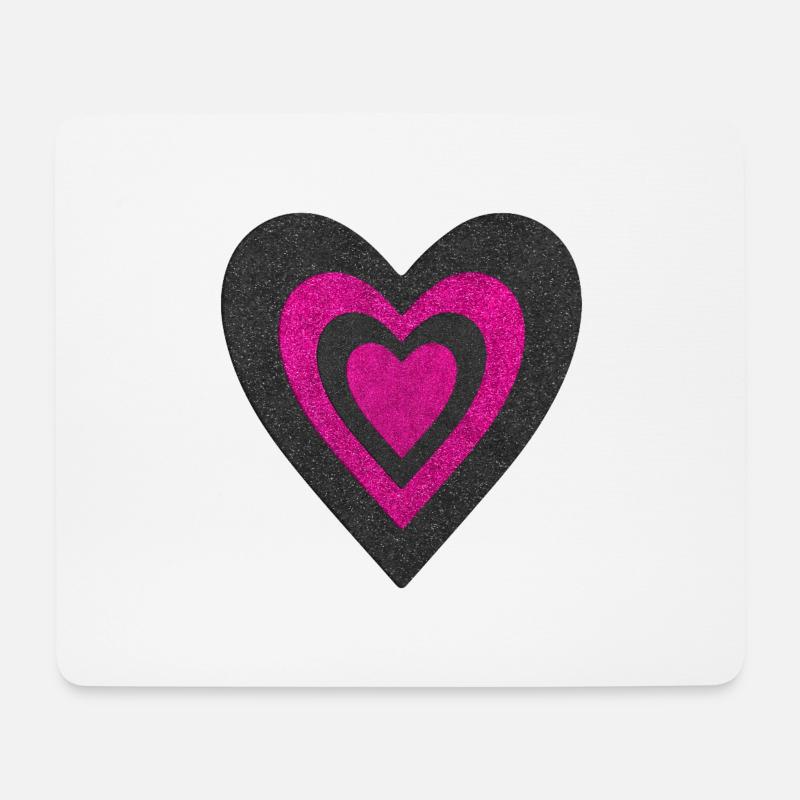 Herz - Mousepad (Querformat) - Weiß