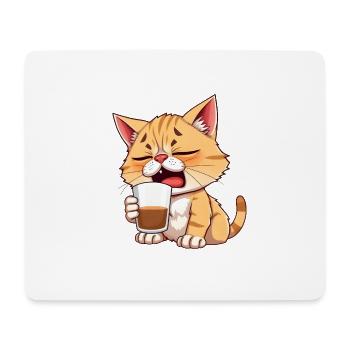 Katze_noch_nicht_wach - Mousepad (Querformat) - Weiß - Vorne