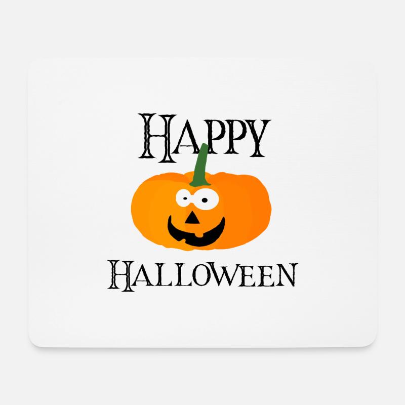 Pumpkin Cartoon Halloween Smile - Mouse Pad (horizontal) - white