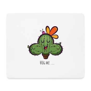 Cactus Hug Me Cartoon - Tapis de souris (format paysage) - blanc - Devant