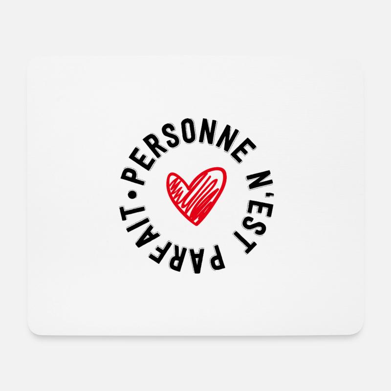 « personne n’est parfait » - Tapis de souris (format paysage) - blanc