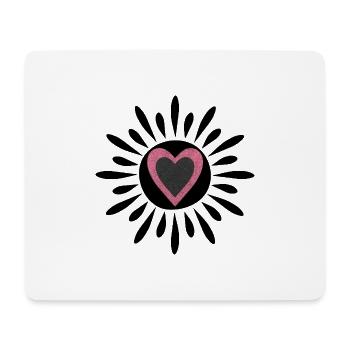 Pink heart with black glitter - Mouse Pad (horizontal) - white - Front