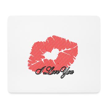 Herz in romantischen Punkten Ich liebe dich - Mousepad (Querformat) - Weiß - Vorne