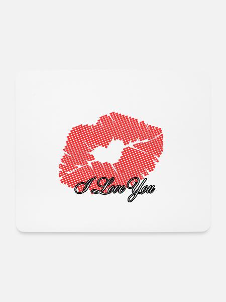 Herz in romantischen Punkten Ich liebe dich - Mousepad (Querformat) - Weiß