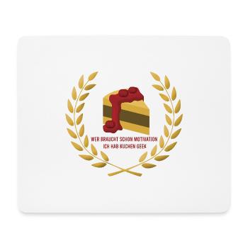 Wer_braucht_schon_Motivation_Ich_hab_Kuchen_van - Tapis de souris (format paysage) - blanc - Devant