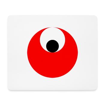 3 circles, red, white and black - Mouse Pad (horizontal) - white - Front