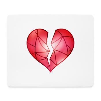Gebrochenes Rotes Herz - Mousepad (Querformat) - Weiß - Vorne