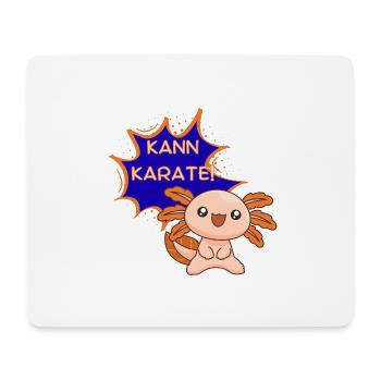 Kann Karate! Axolotl – Lustiges Kawaii T-Shirt - Mousepad (Querformat) - Weiß - Vorne