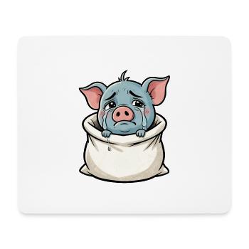 Weinendes Schwein im Sack Illustration - Mousepad (Querformat) - Weiß - Vorne