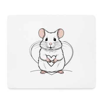Charme Cœur de Souris - Tapis de souris (format paysage) - blanc - Devant