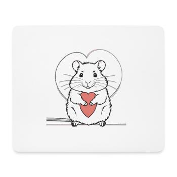 Heart Hamster Love Design - Tapis de souris (format paysage) - blanc - Devant