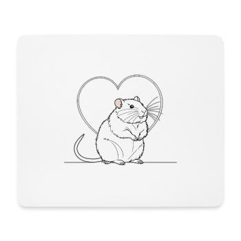 Heart Rat in Heart Frame - Mouse Pad (horizontal) - white - Front