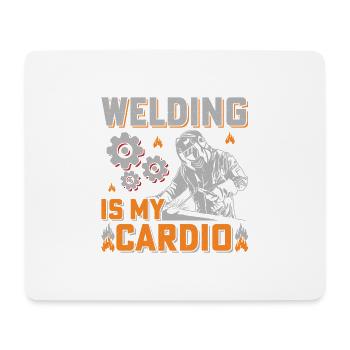 Welding Is My Cardio Fitness Sports Welder - Mouse Pad (horizontal) - white - Front