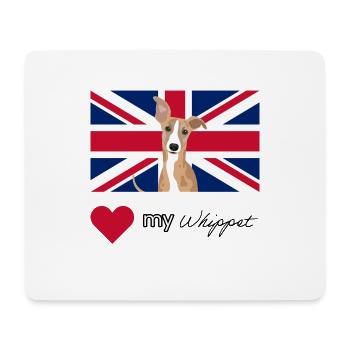 LUVMYWHIPPET (Noir) - Tapis de souris (format paysage) - blanc - Devant