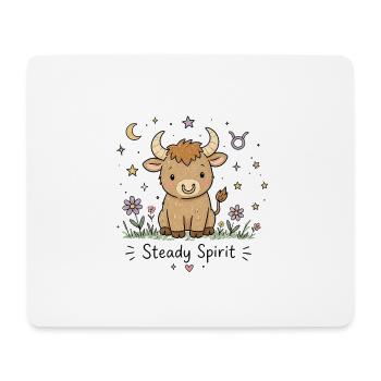 Astro-Stier – Steady Spirit - Mousepad (Querformat) - Weiß - Vorne