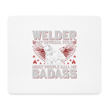 Schweißer Badass Offizieller Titel Handwerker - Mousepad (Querformat) - Weiß - Vorne
