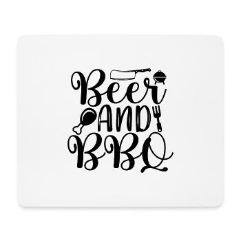 Beer & BBQ - Mousepad (Querformat) - Weiß - Vorne