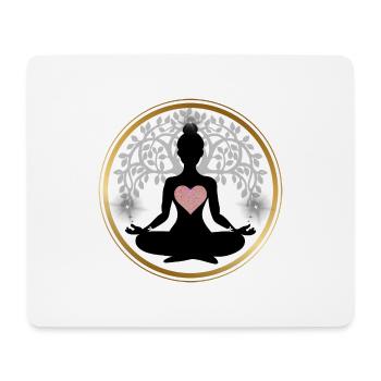 Silhouette Yoga Cœur Mandala - Tapis de souris (format paysage) - blanc - Devant