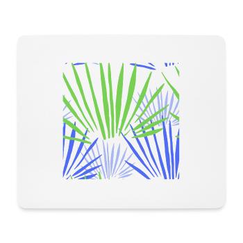Tropisches Palmen Kontrast Muster - Mousepad (Querformat) - Weiß - Vorne