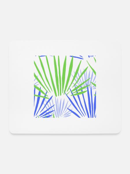 Tropisches Palmen Kontrast Muster - Mousepad (Querformat) - Weiß