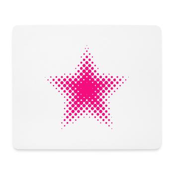 Pinke Sternen-Dot Halftone - Mousepad (Querformat) - Weiß - Vorne