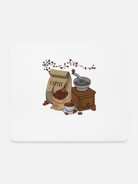 Kaffee - Mousepad (Querformat) - Weiß