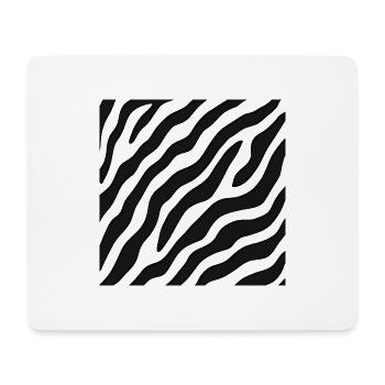 Schwarz-weiße Zebrastreifen – abstraktes Muster - Mousepad (Querformat) - Weiß - Vorne