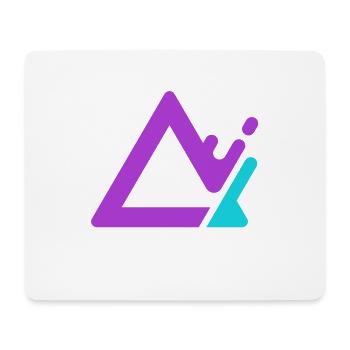 Geometrischer Berg-Logo in Lila Cyan - Mousepad (Querformat) - Weiß - Vorne