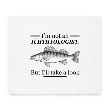 Ichtyologe und Fisch - Mousepad (Querformat) - Weiß - Vorne