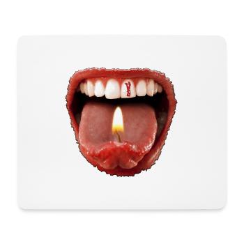 Date of birth 1 - tongue teeth - Mouse Pad (horizontal) - white - Front
