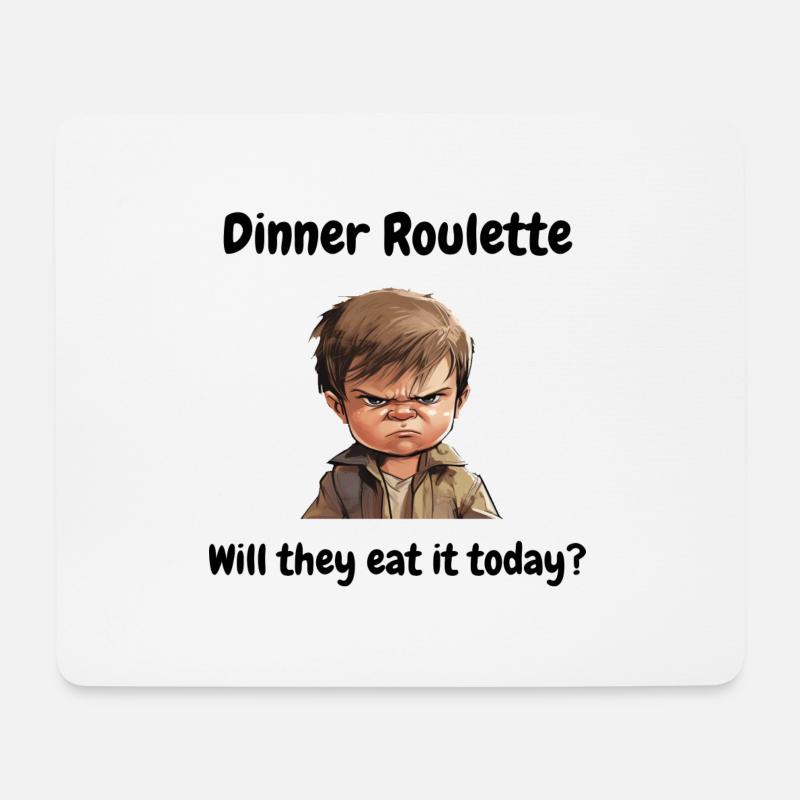 Dinner roulette: will they eat it today? - Mousepad (Querformat) - Weiß