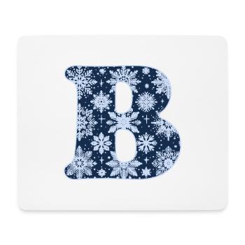 Buchstabe B Schneeflocken - Mousepad (Querformat) - Weiß - Vorne