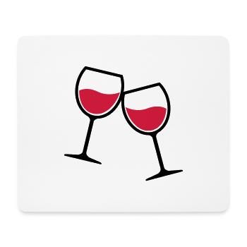 Zwei Weingläser anstoßen - Mousepad (Querformat) - Weiß - Vorne