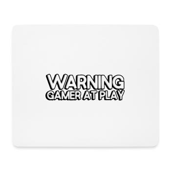 Warning: Gamer at play - Mouse Pad (horizontal) - white - Front