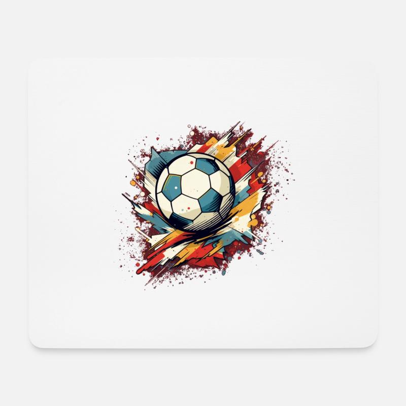 Fußball Ball - Mousepad (Querformat) - Weiß