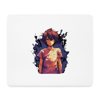 Anime Boy - Mousepad (Querformat) - Weiß - Vorne